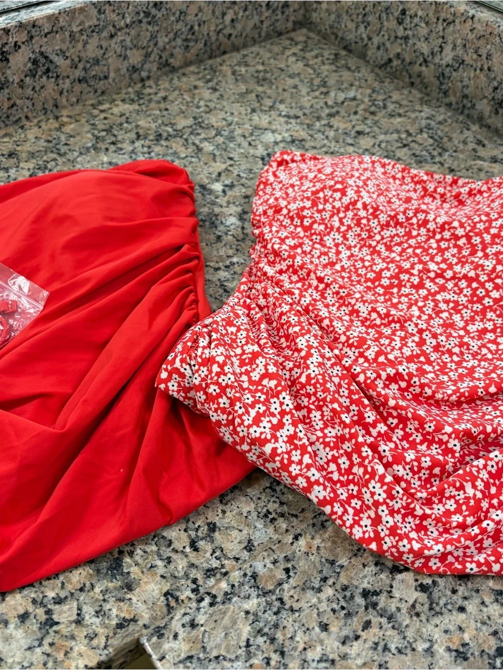 J Crew 2 piece swim bundle.  Red Floral and Solid Red Skirts - Mixed Set